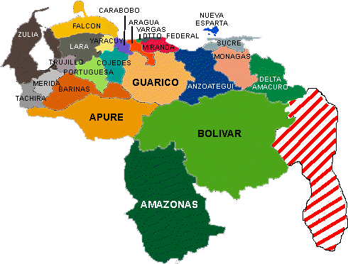 Venezuela States with their