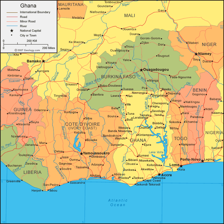 map of ghana west africa. Ghana Home