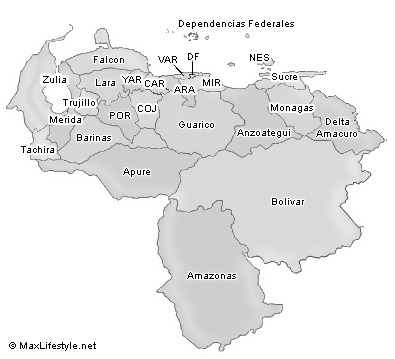 World Map Venezuela