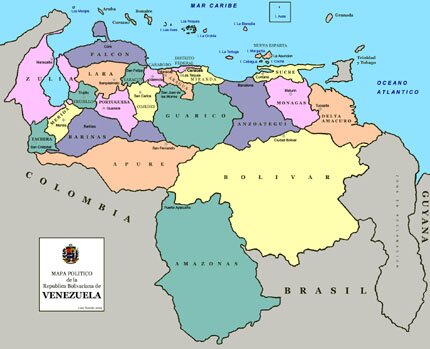 Mapa de venezuela señalando sus estados y capitales - Imagui