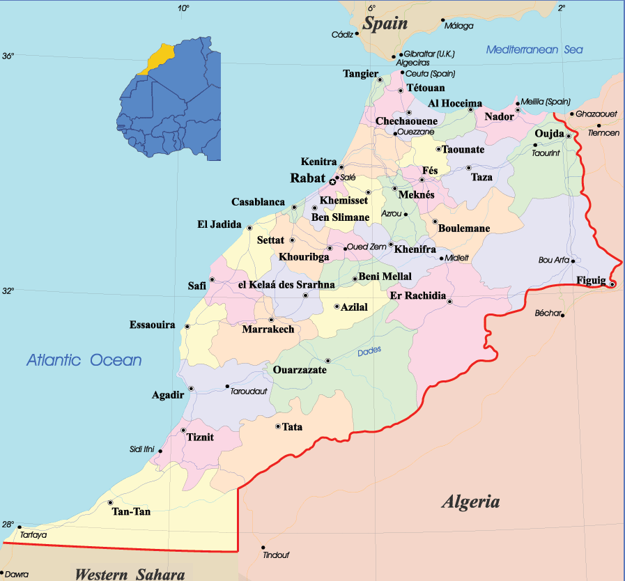 meknes morocco map